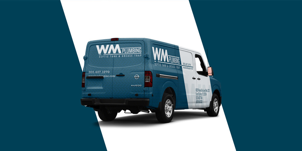 WM Plumbing van on the way to a water heater repair in Doral, Florida