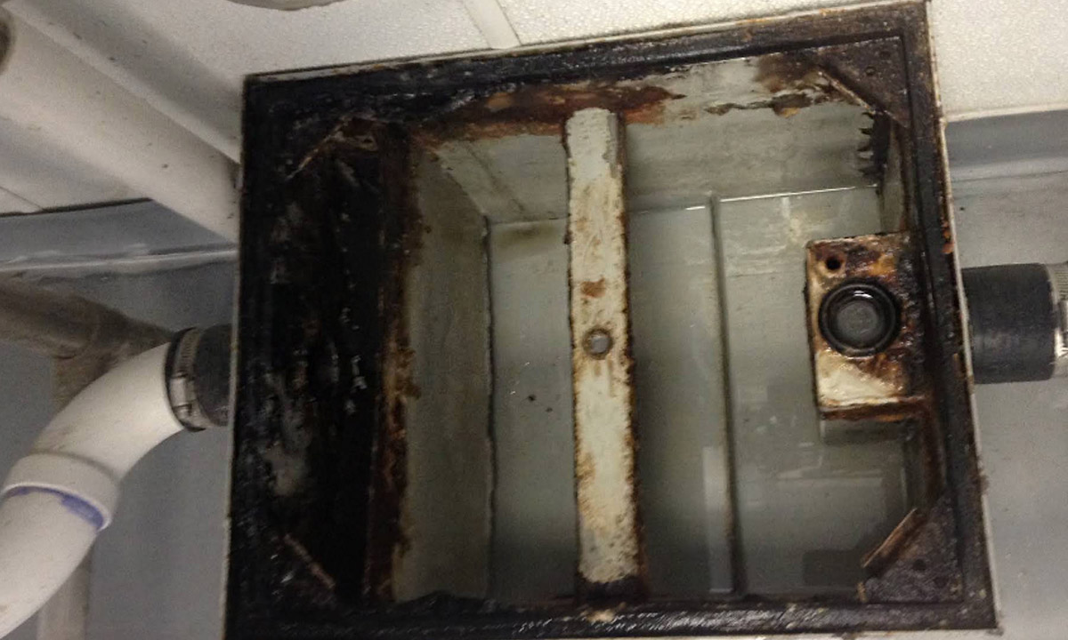 a cleaned grease trap