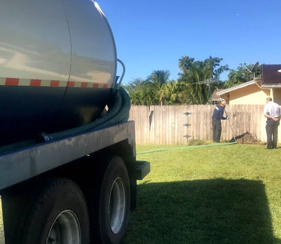 our team is working on a septic tank pumping service