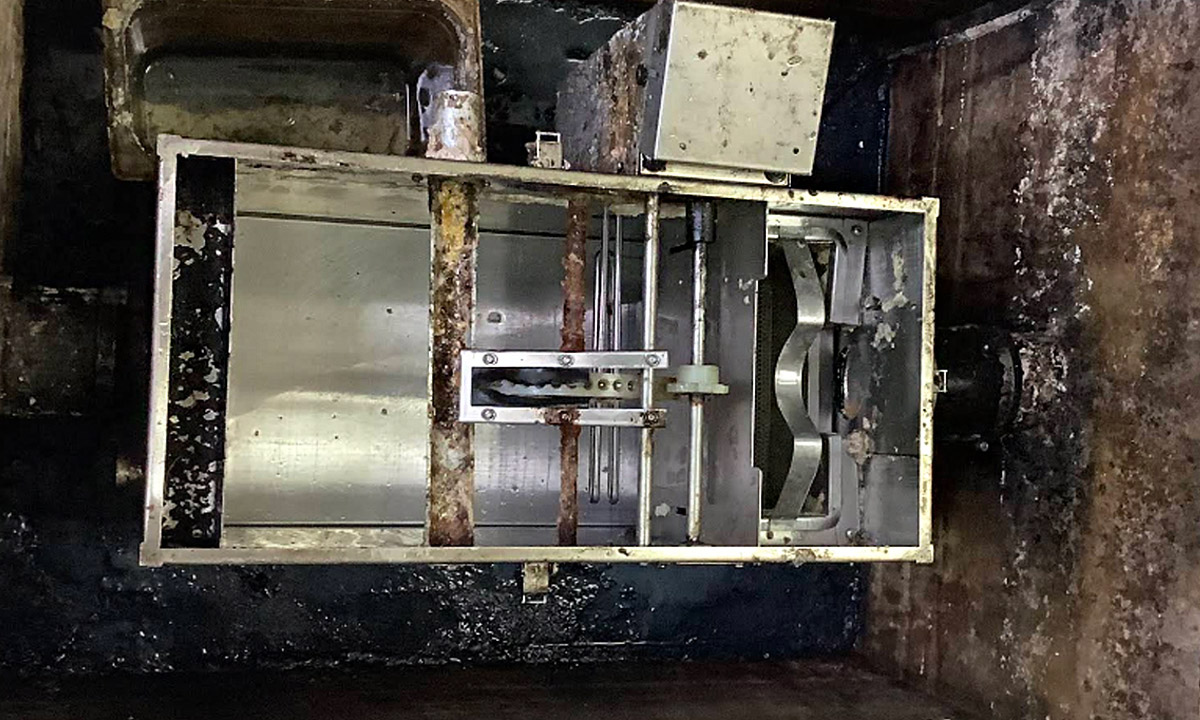 a cleaned grease trap